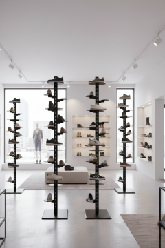 150 cm Yükseklik 15 Adet Ayakkabı Reyonu Ayakkabı Standı