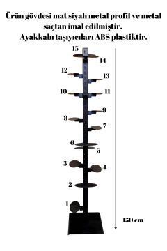 150cm Yükseklik 15 Adet Ayakkabı Raflı Ayakkabı Reyonu Ayakkabı Standı