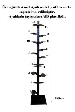 150 cm Yükseklik 15 Adet Ayakkabı Rafı Ayakkabı Reyonu Ayakkabı Standı