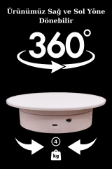 20 Cm Çap Usb ve Pil İle Çalışan Çift Yönlü Çok Amaçlı Döner Platform