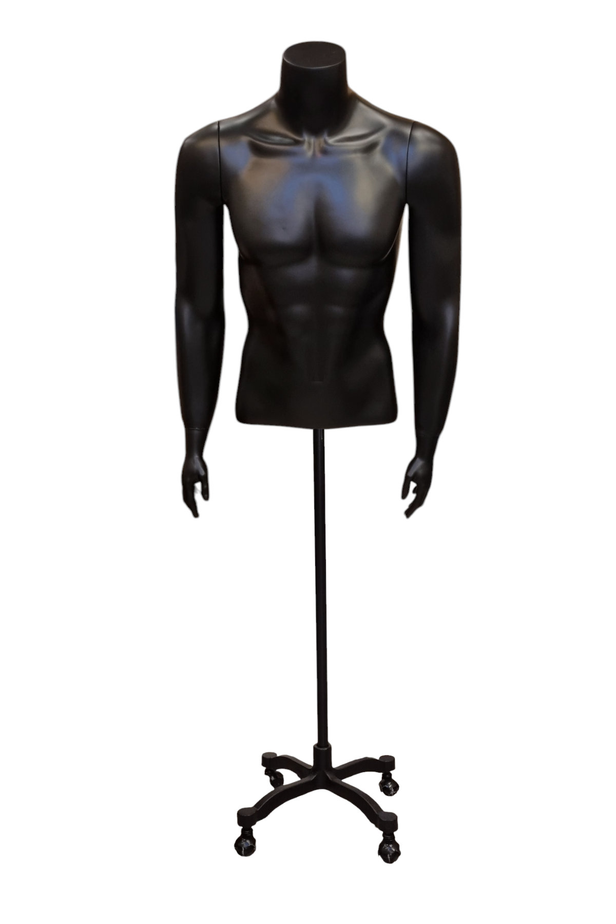 Erkek 48 Beden Mat Siyah Büst Vitrin Mankeni