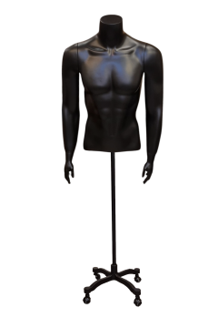 Erkek 48 Beden Mat Siyah Büst Vitrin Mankeni