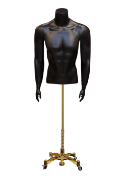 Erkek 48 Beden Mat Siyah Büst Vitrin Mankeni