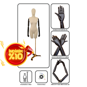 Gold Ayaklı Terzi Mankeni Vitrin Mankeni Prova Mankeni