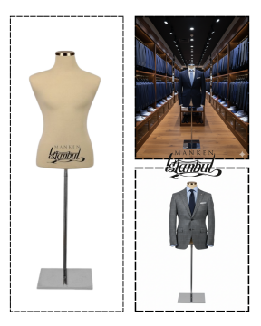 İğne Batabilen 48 Beden Erkek Terzi Mankeni Vitrin Mankeni