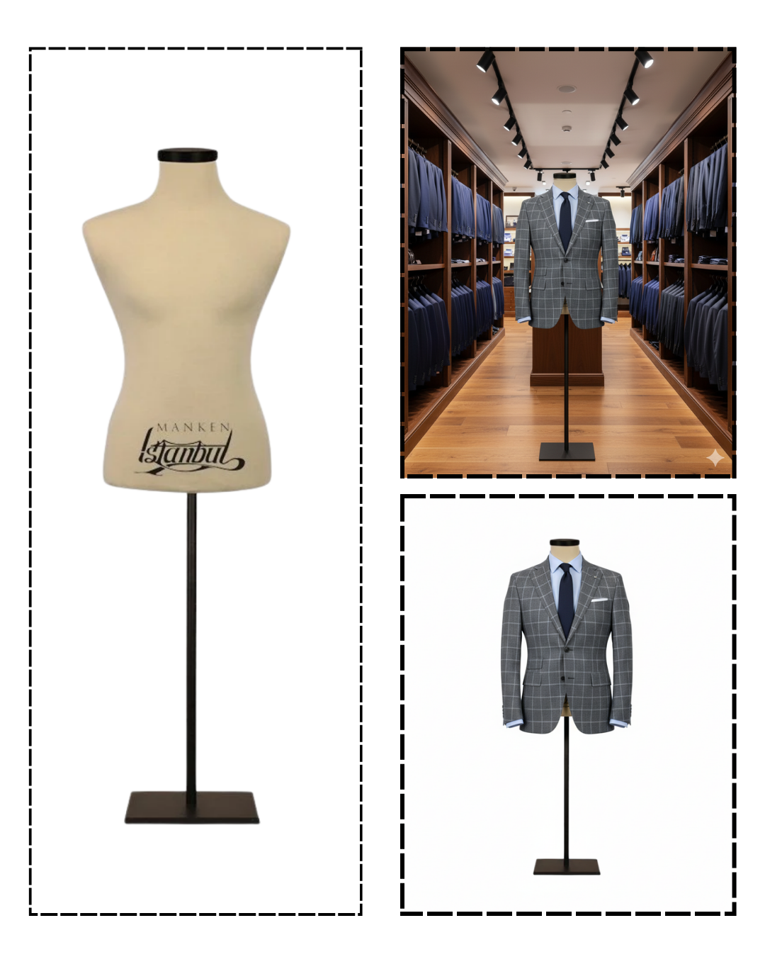 İğne Batabilen 48 Beden Erkek Terzi Mankeni Vitrin Mankeni