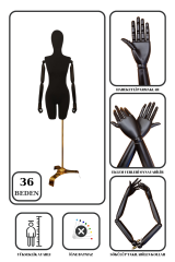 Gold Ayaklı Terzi Mankeni Vitrin Mankeni Prova Mankeni