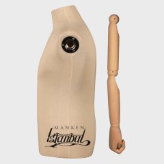 Erkek Ahşap Kollu Lüks Ayaklı Terzi Mankeni