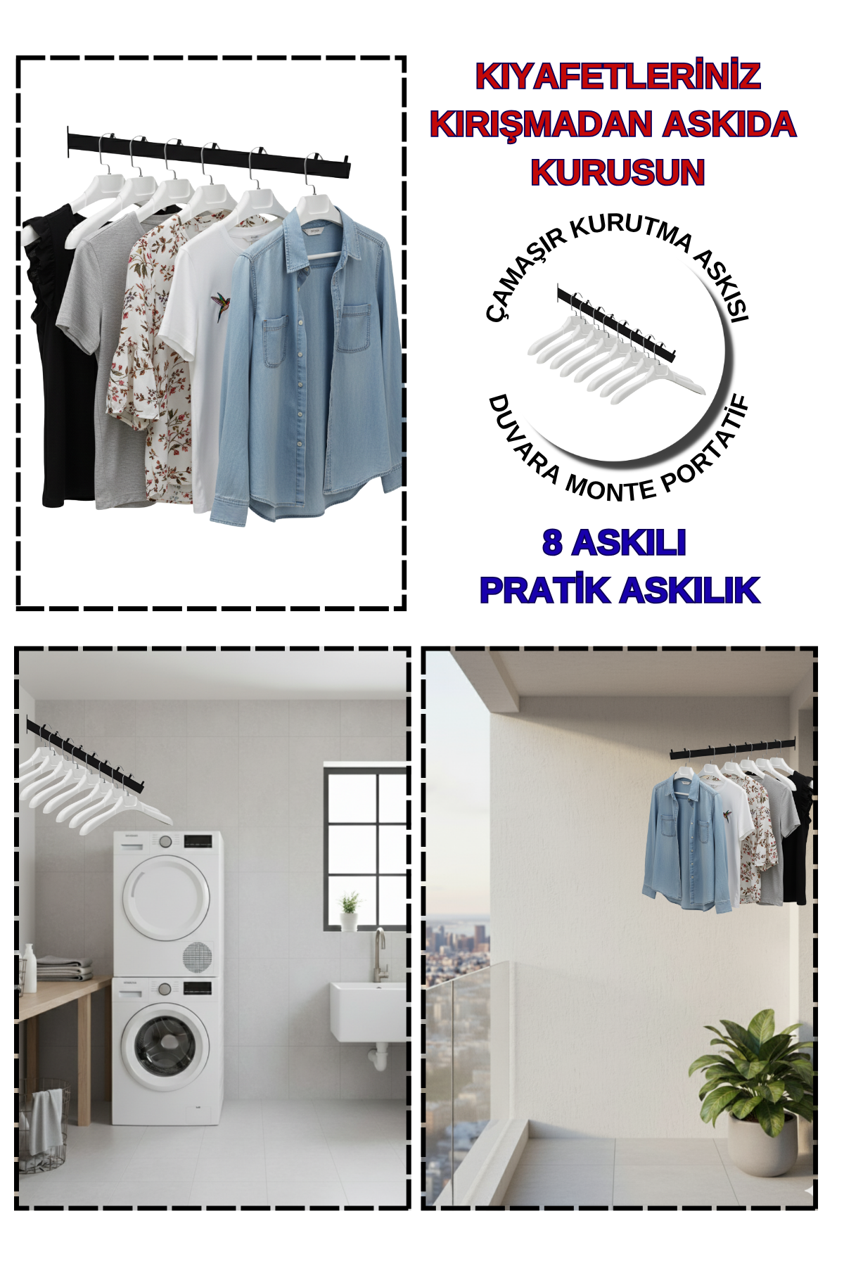 Çamaşır Kurutma Askısı Kıyafetleriniz Kırışmadan Kurusun