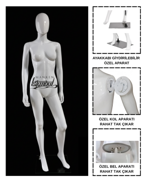 PP Kalite Plastik Uzun Ömürlü Bayan Vitrin Mankeni