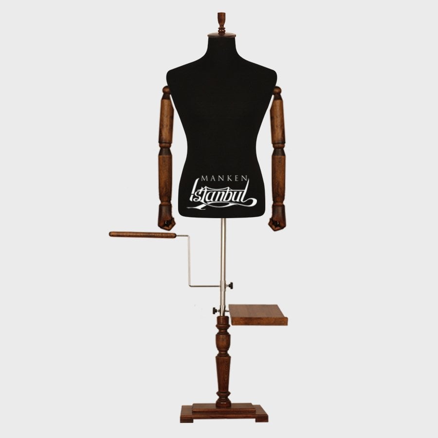 Erkek Ahşap Kollu Lüks Ayaklı Terzi Mankeni