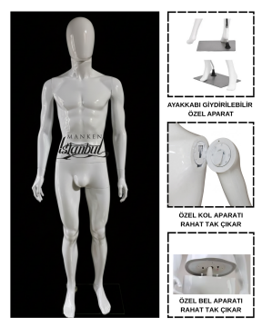 PP Kalite Plastik Uzun Ömürlü Erkek Vitrin Mankeni