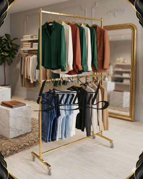 Yüksek Kalite Çift Katlı Gold Kaplama Metal Orta Stant