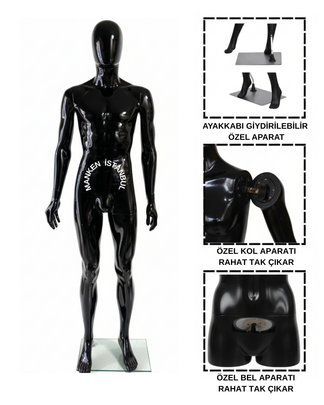 PP Kalite Plastik Uzun Ömürlü Erkek Vitrin Mankeni