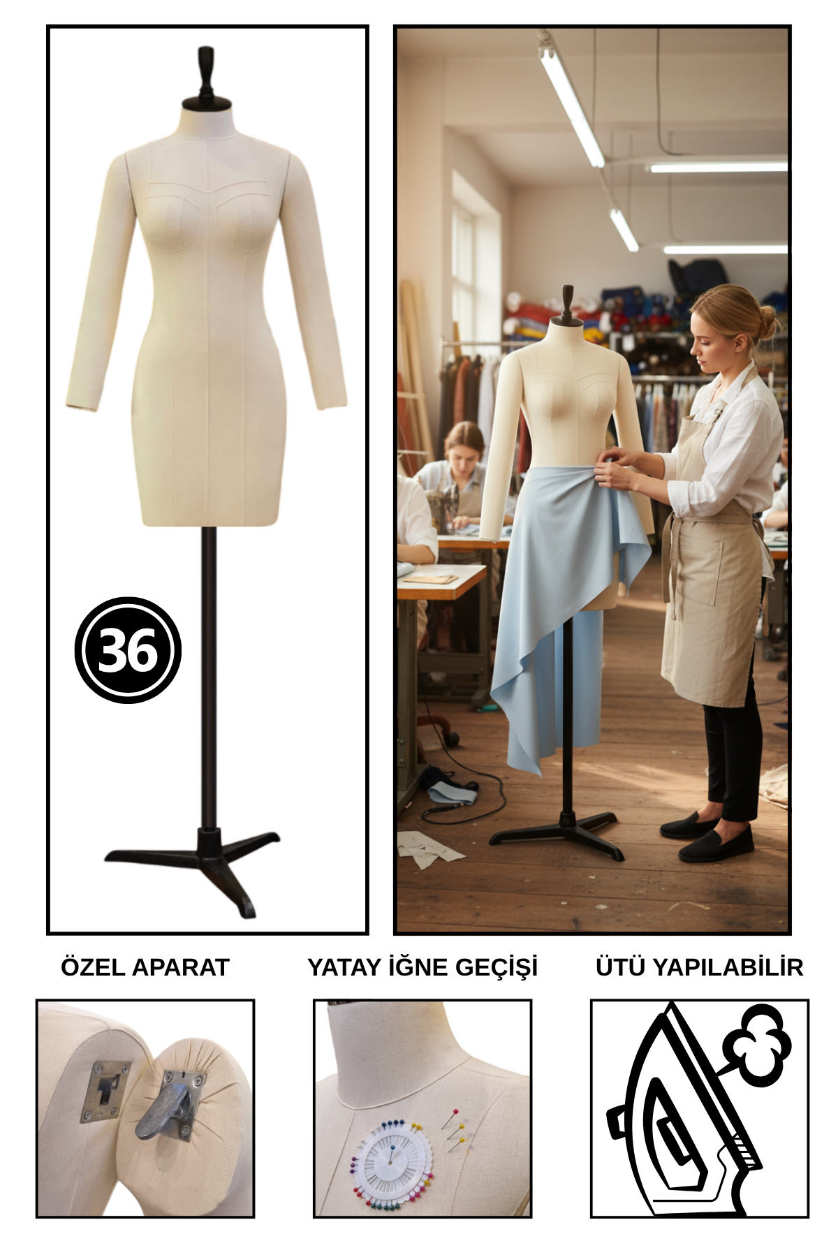 Özel Üretim Balık Model Kollu Terzi Mankeni Prova Mankeni