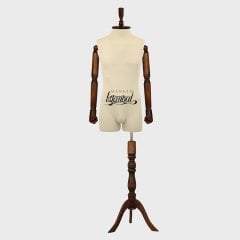 Pantolon Giyebilen Ahşap Kollu Erkek Terzi Mankeni Vitrin Mankeni