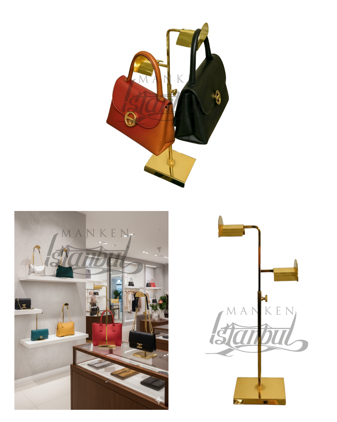 2 Li Gold Yükseklik Ayarlanabilir Çanta Standı Çanta Askısı(Kopya)