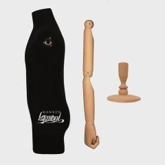 Pantolon Giyebilen Ahşap Kollu Erkek Terzi Mankeni Vitrin Mankeni