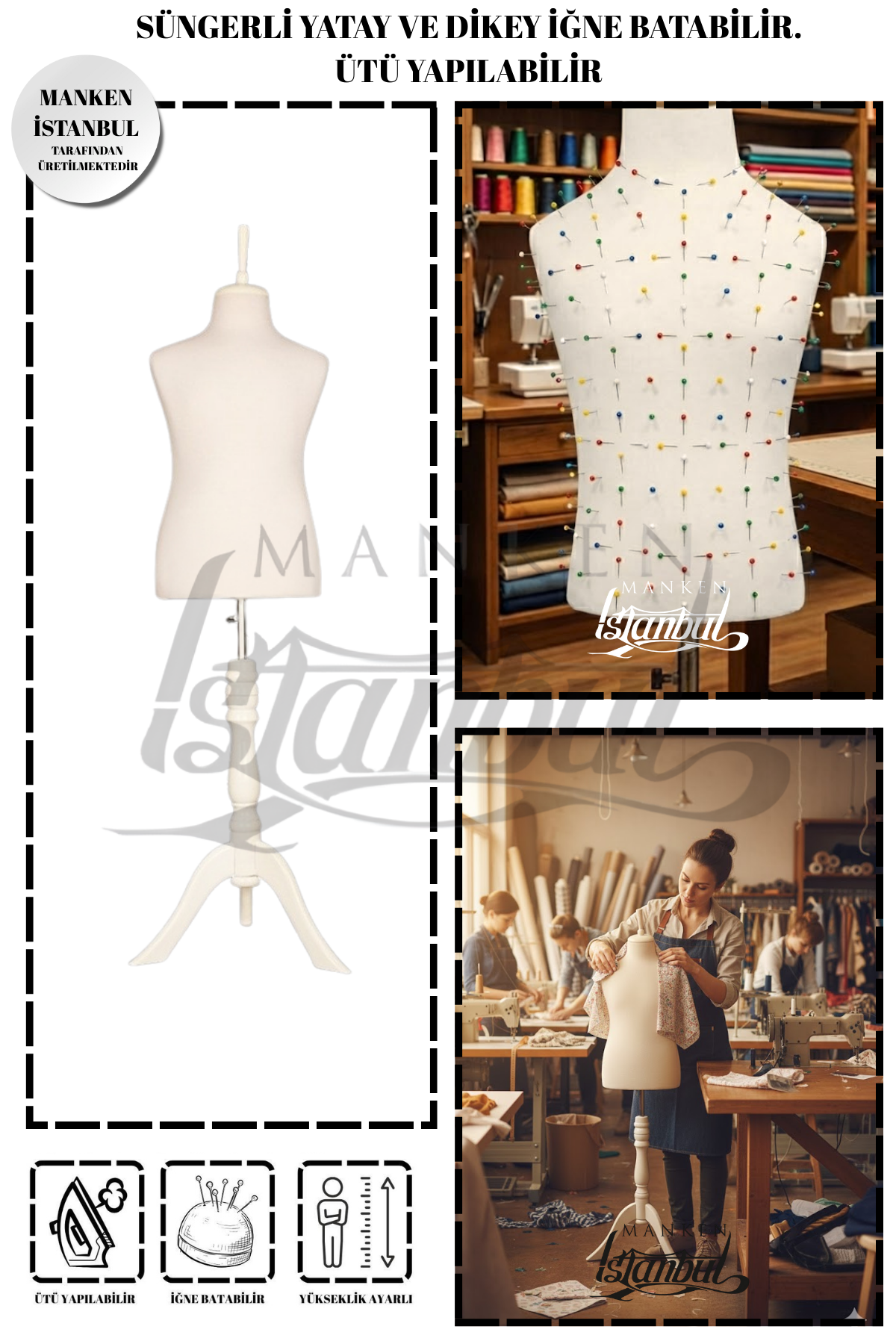 Çocuk terzi mankeni prova mankeni vitrin mankeni