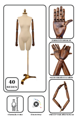 Gold Ayaklı Terzi Mankeni Vitrin Mankeni Prova Mankeni 40 beden