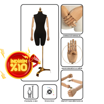 Gold Ayaklı Terzi Mankeni Vitrin Mankeni Prova Mankeni