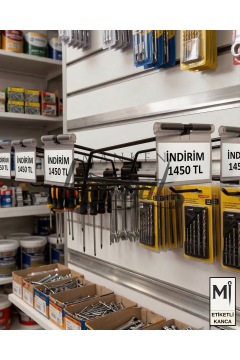 Koruma Kauçuklu Etiketli Siyah Kanallı Pano Kancası