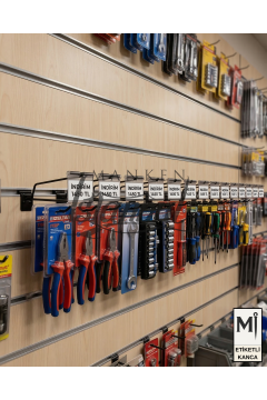 Koruma Kauçuklu Etiketli Siyah Kanallı Pano Kancası