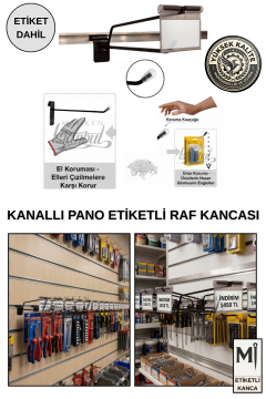 Koruma Kauçuklu Etiketli Siyah Kanallı Pano Kancası
