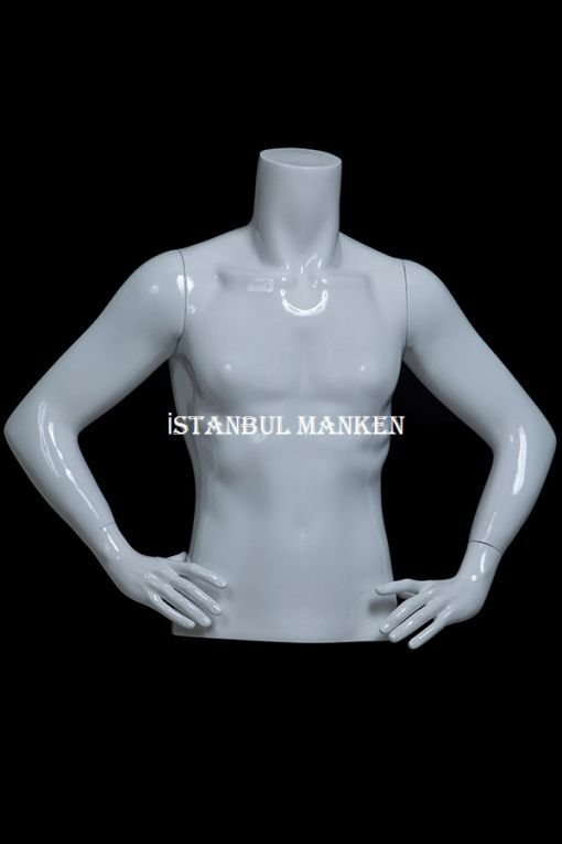 Erkek yarım vitrin mankeni, vitrin mankenleri