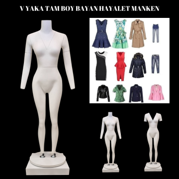 (ÖN SİPARİŞ) 1.Nesil V Yaka Fotoğraf Bayan Çekim Mankeni Hayalet Manken- Ghost Mannequin