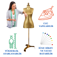 Gold Ayaklı Süngerli Terzi Mankeni Prova Mankeni