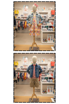 Keten Kumaş Kumaş Kafa Ahşap Kollu Çocuk Terzi Mankeni Vitrin Mankeni