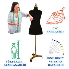 Gold Ayaklı Süngerli Terzi Mankeni Prova Mankeni