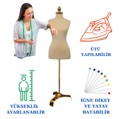 Gold Ayaklı Süngerli Terzi Mankeni Prova Mankeni