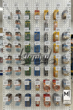 Koruma Kauçuklu Etiketli Delikli Pano Kancası Galvaniz