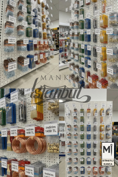 Koruma Kauçuklu Etiketli Delikli Pano Kancası Galvaniz