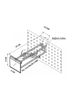 Koruma Kauçuklu Etiketli Delikli Pano Kancası Galvaniz