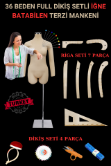 36 Beden Riga ve Dikiş Setli Seyyar Kollu Terzi Mankeni