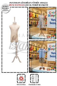 Çocuk Pantolon Giyebilen Terzi Mankeni Vitrin Mankeni