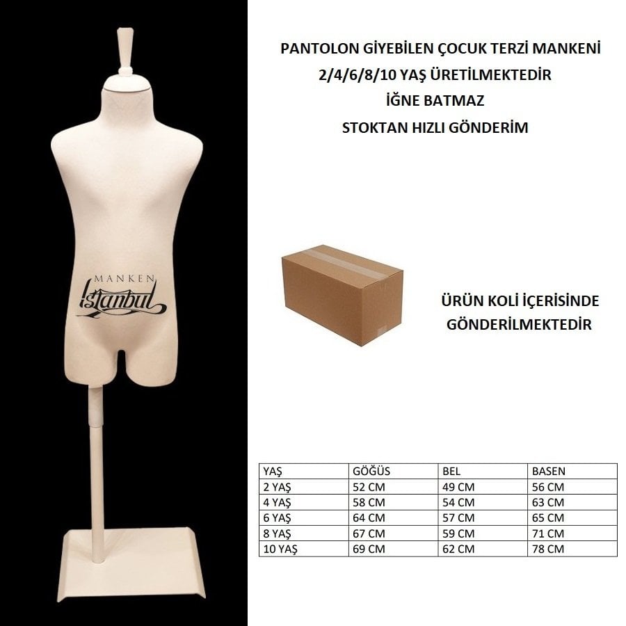 Çocuk Pantolon Giyebilen Terzi Mankeni Vitrin Mankeni