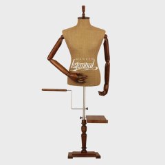 Ahşap Kollu Özel Ayaklı Jüt Kumaş Terzi Mankeni 36 beden