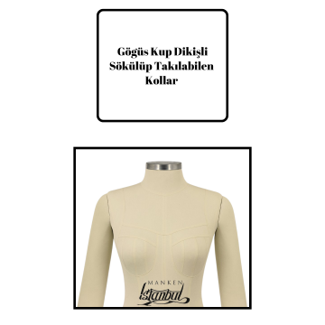 Bayan profesyonel kollu terzi mankeni, prova mankeni