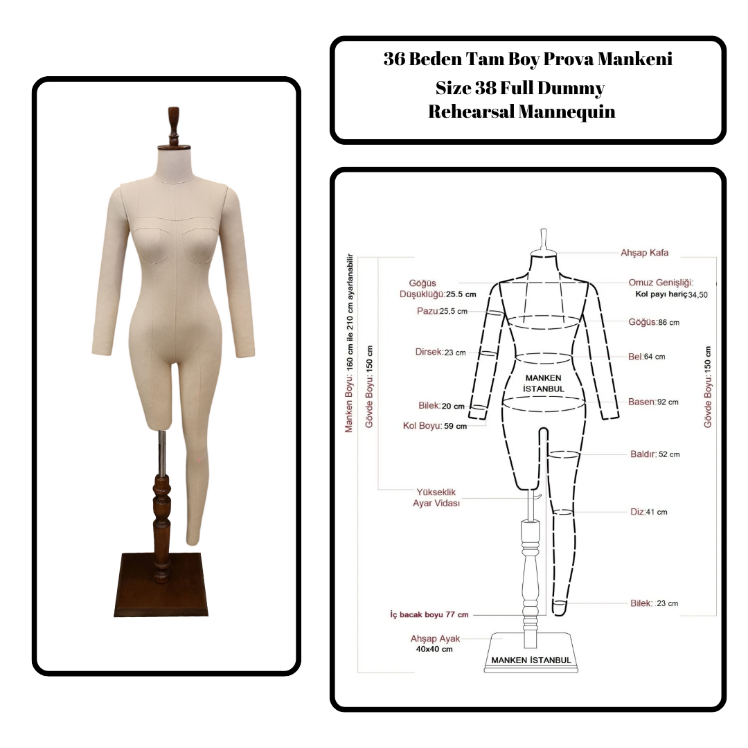 Profesyonel Tam Boy Prova Mankeni Terzi Mankeni Fit Mankeni