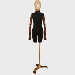 Gold Ayak - Tel Kafalı Ahşap Kollu Terzi Vitrin Mankeni