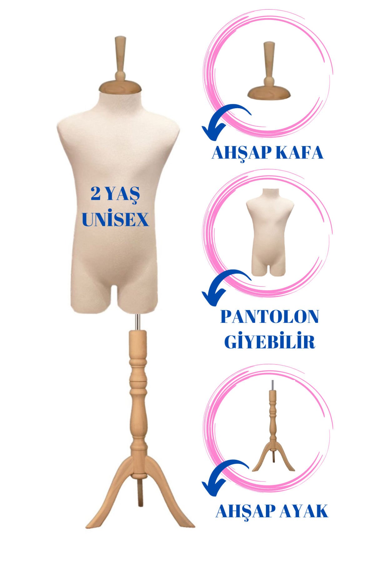Çocuk Pantolon Giyebilen Terzi Mankeni Vitrin Mankeni 2 yaş