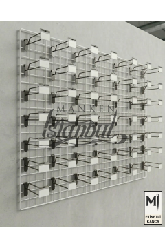 Koruma Kauçuklu Etiketli Tel Pano Kancası Siyah