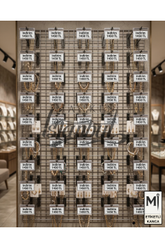 Koruma Kauçuklu Etiketli Tel Pano Kancası Siyah