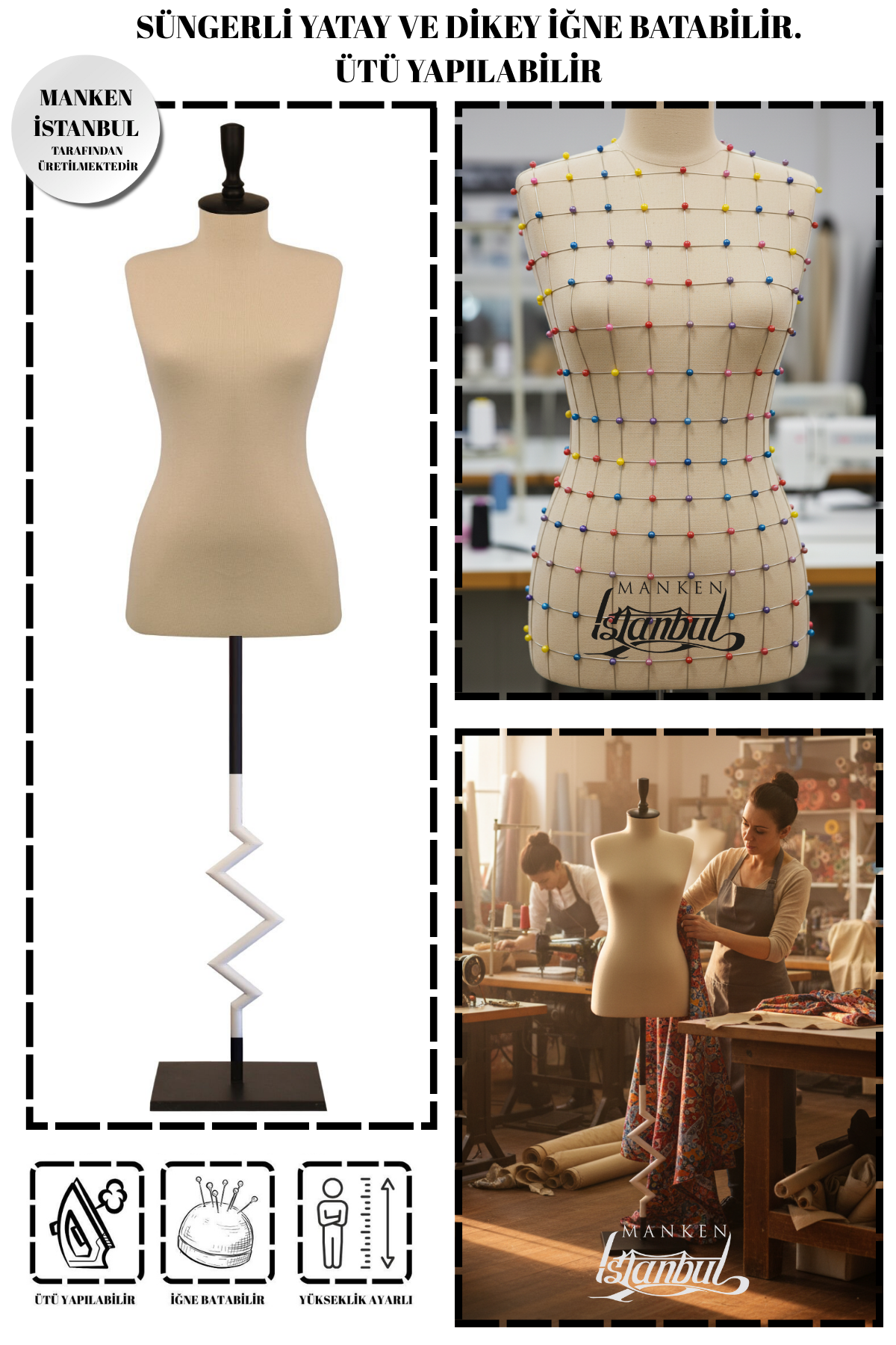 Özel Ayak Süngerli Terzi Mankeni Prova Mankeni 34-46 Beden Arası