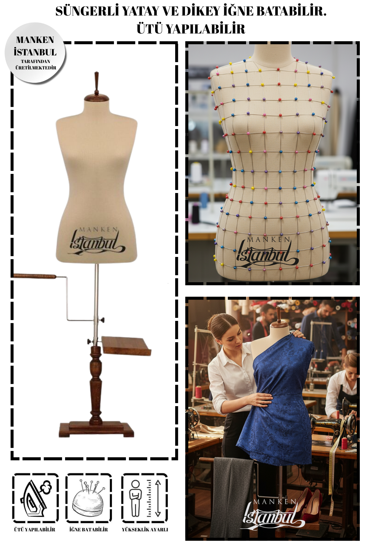 Lüks Ahşap Ayak Terzi Mankeni Prova Mankeni Vitrin Mankeni