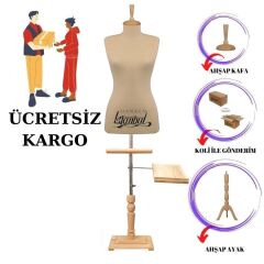 Lüks Ahşap Ayak Terzi Mankeni Prova Mankeni Vitrin Mankeni